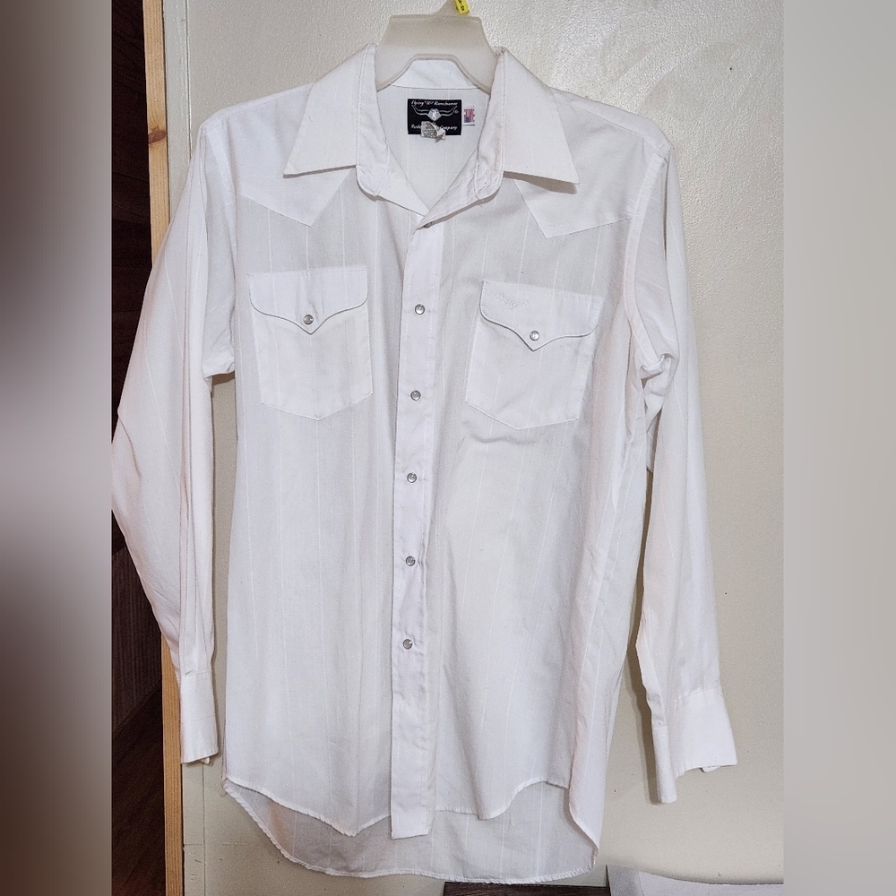 Men's Western Pearl Snap Shirt Size Large